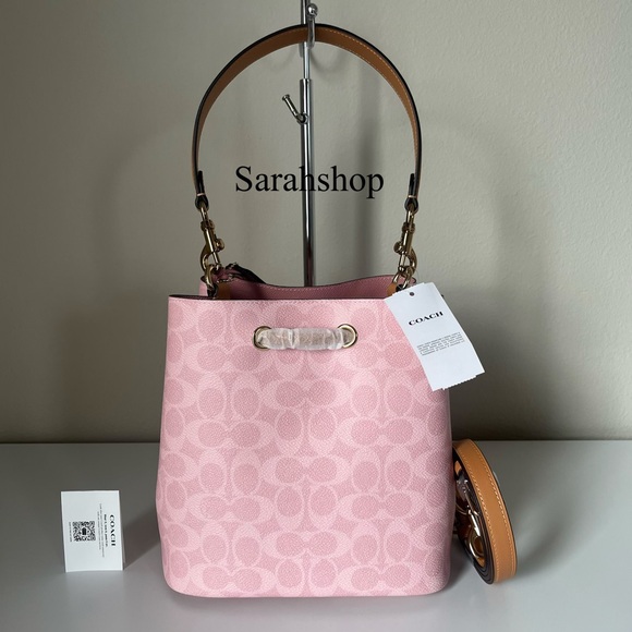 ✅Coach Rowan Bucket Bag In Signature Canvas With Charms - Picture 4 of 12